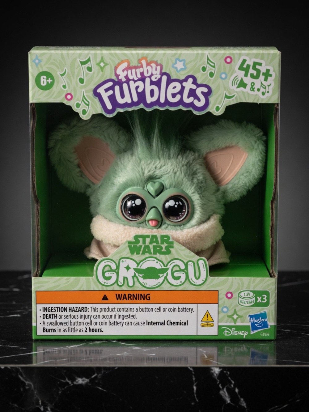 Star Wars Grogu Furby Furblets Plush - Green and Pink Accents